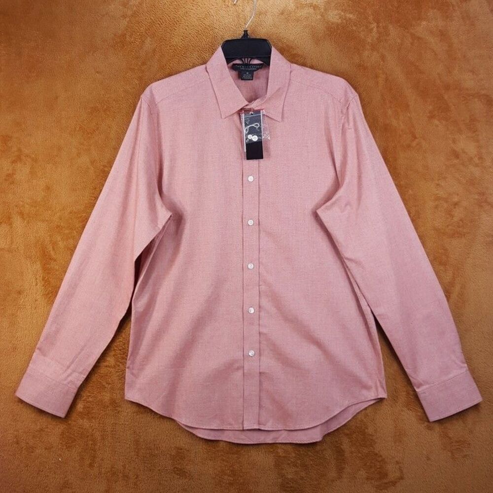 BLOOMINGDALES Shirt Mens XL Brick Button Up Regular Fit Casual Workwear